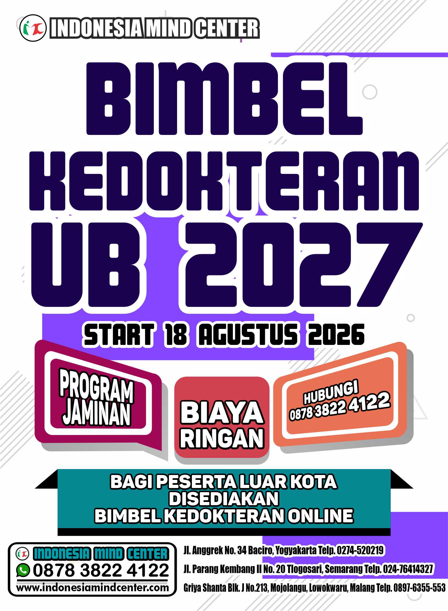BIMBEL KEDOKTERAN UB START 18 AGUSTUS 2026