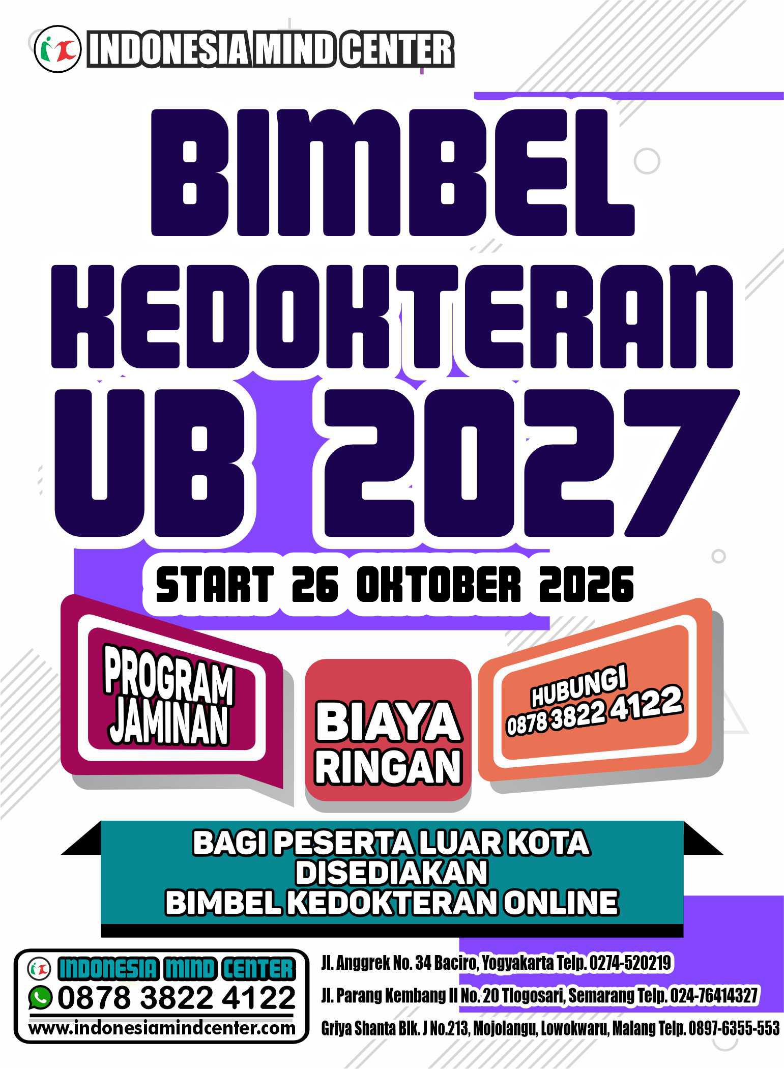 BIMBEL KEDOKTERAN UB START 26 OKTOBER 2026