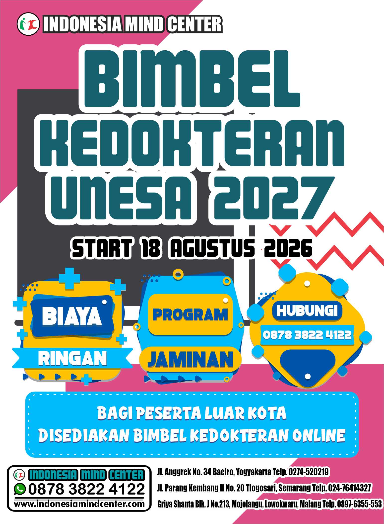BIMBEL KEDOKTERAN UNESA START 18 AGUSTUS 2026