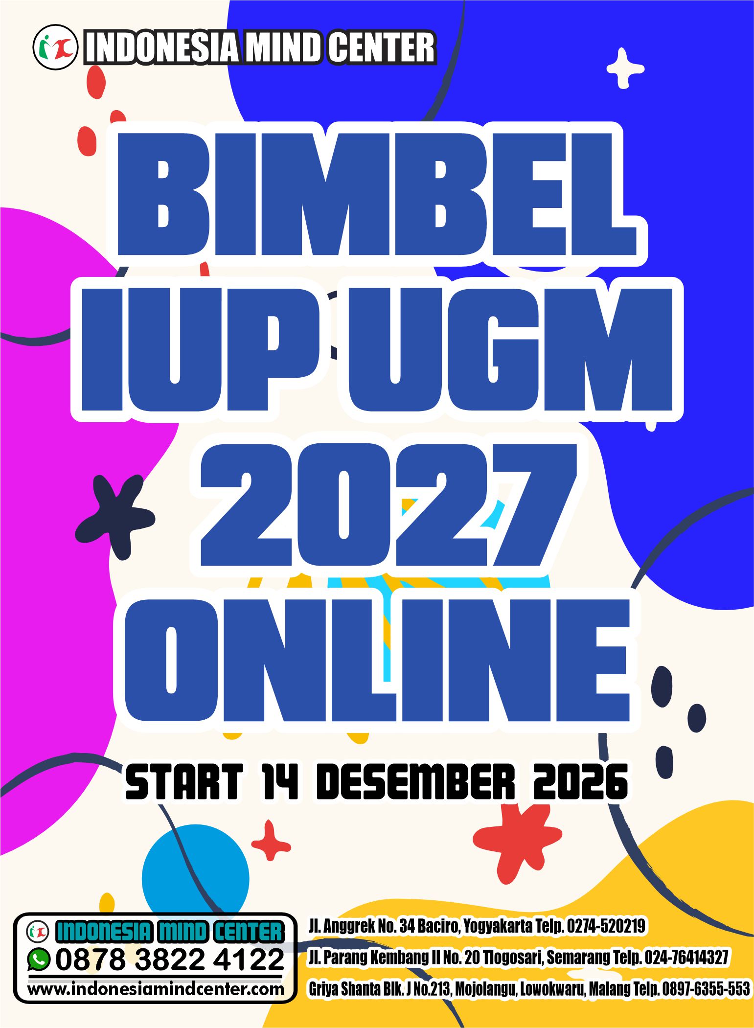 BIMBEL IUP UGM 2027 ONLINE START 14 DESEMBER 2026