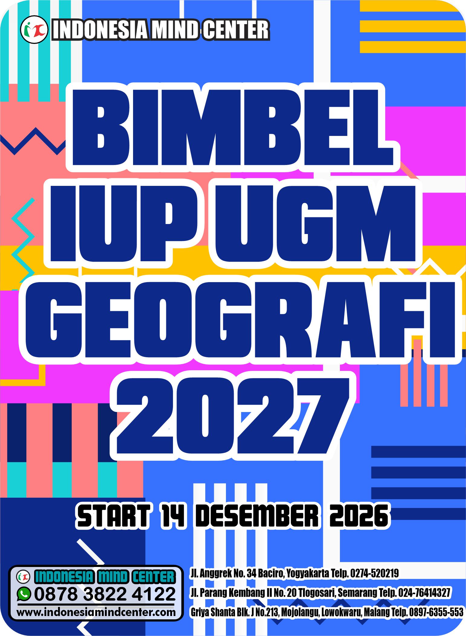 BIMBEL IUP UGM GEOGRAFI 2027 START 14 DESEMBER 2026