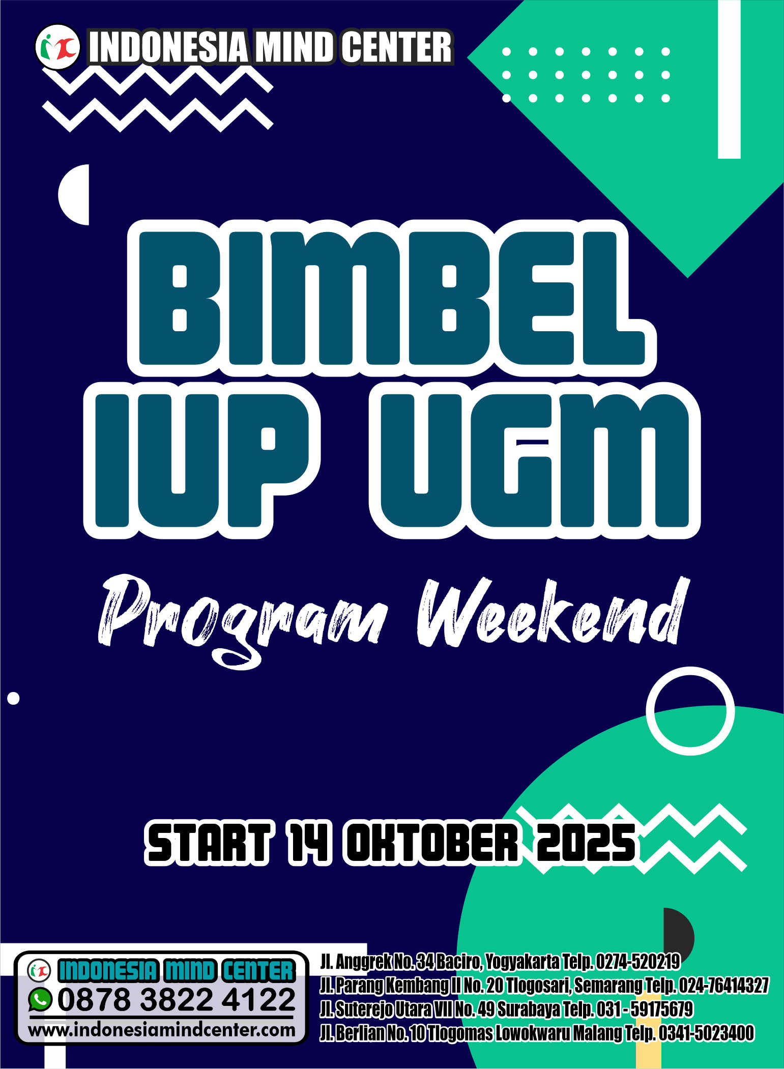 BIMBEL IUP UGM.PROGRAM WEEKEND START 14 OKTOBER 2025