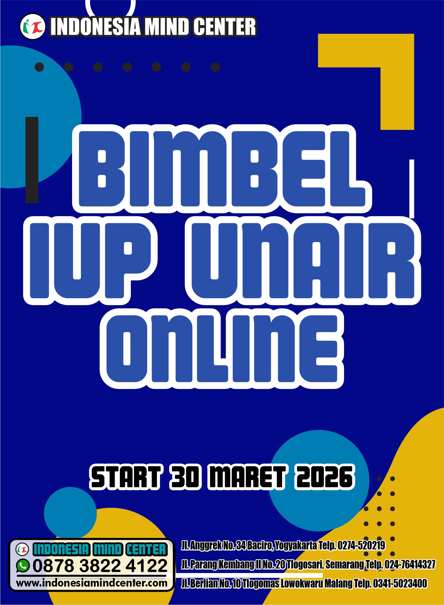 BIMBEL IUP UNAIR ONLINE START 30 MARET 2026