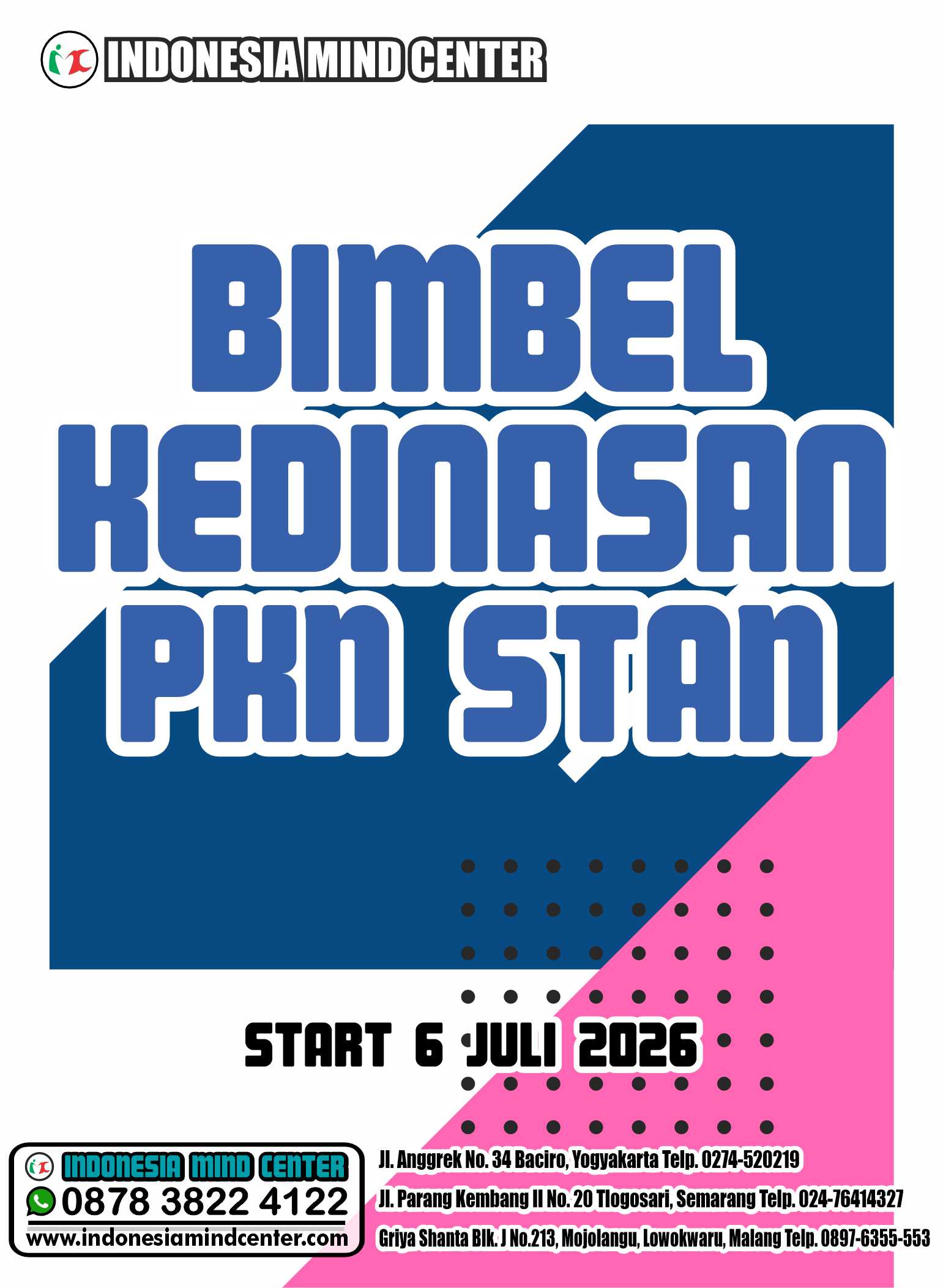 BIMBEL KEDINASAN PKN STAN 2026 START 6 JULI 2026