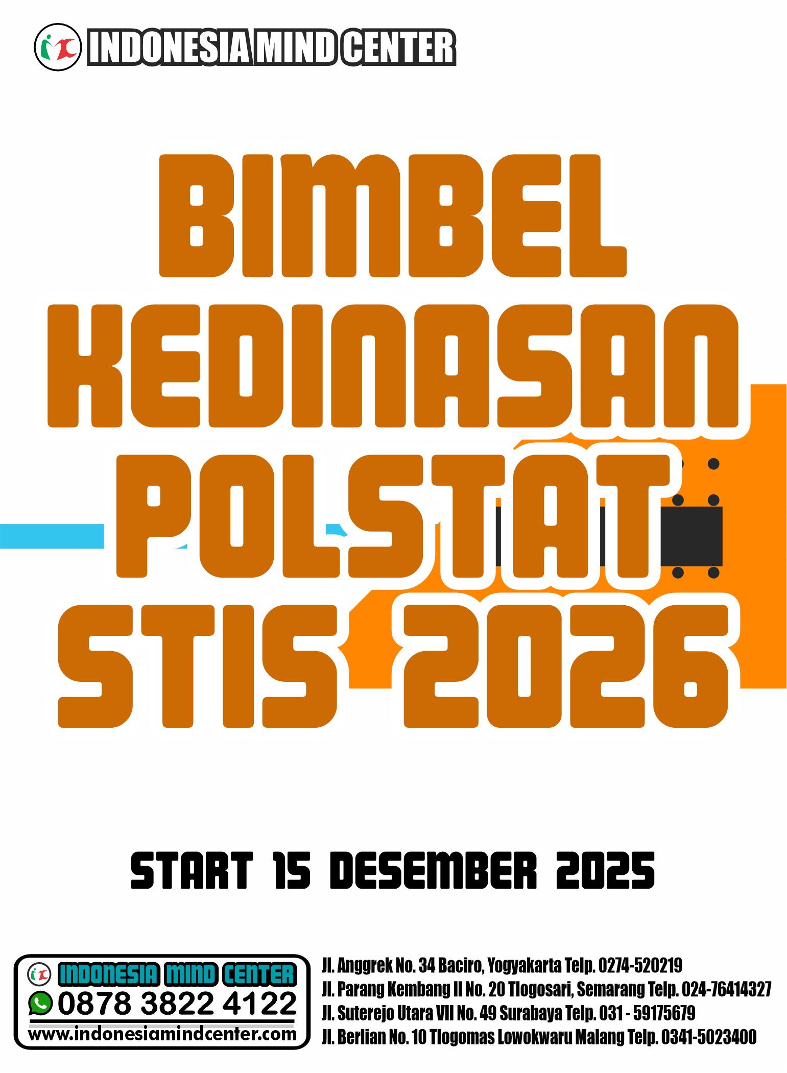 BIMBEL KEDINASAN POLSTAT STIS 2026 START 15 DESEMBER 2025