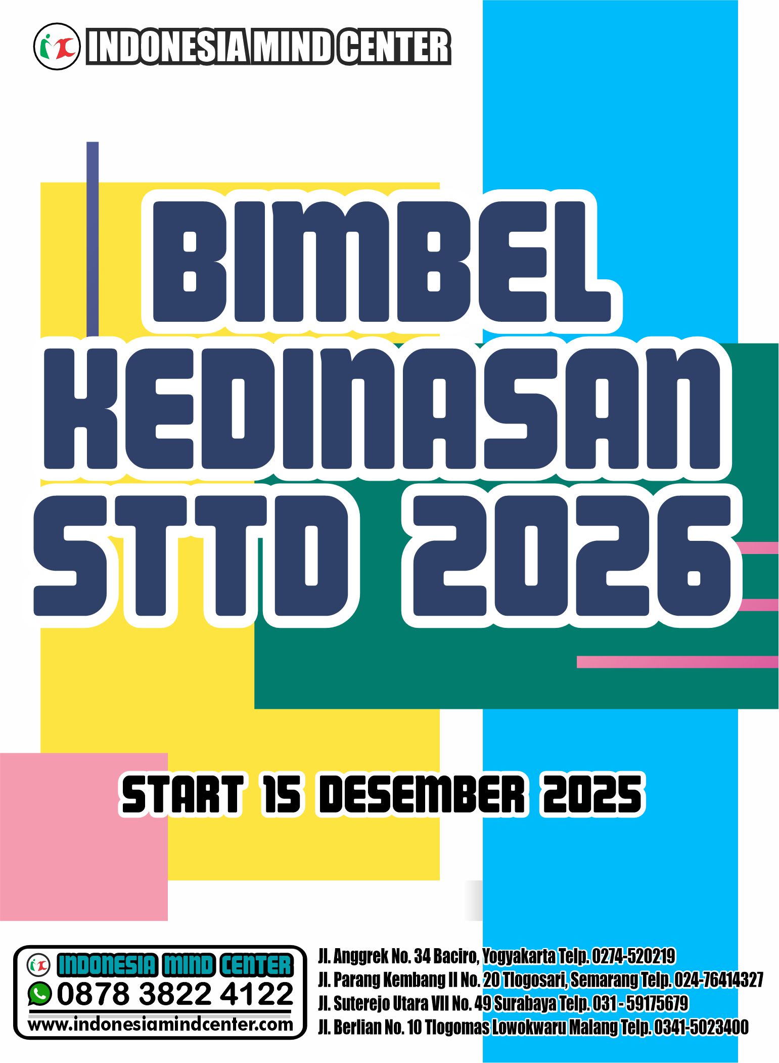 BIMBEL KEDINASAN STTD 2026 START 15 DESEMBER 2025