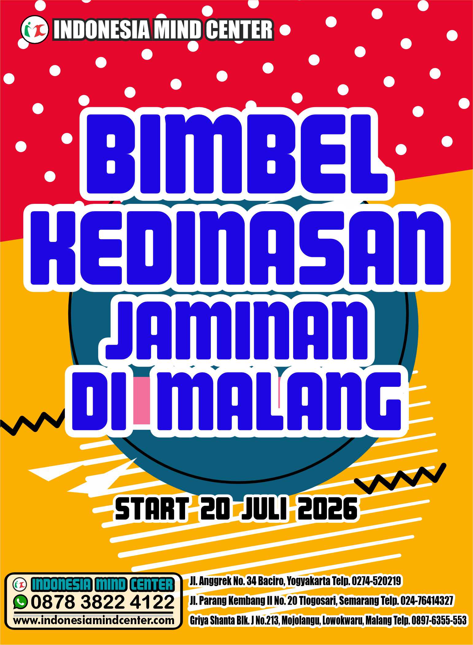 BIMBEL KEDINASAN JAMINAN 2026 DI MALANG START 20 JULI 2026
