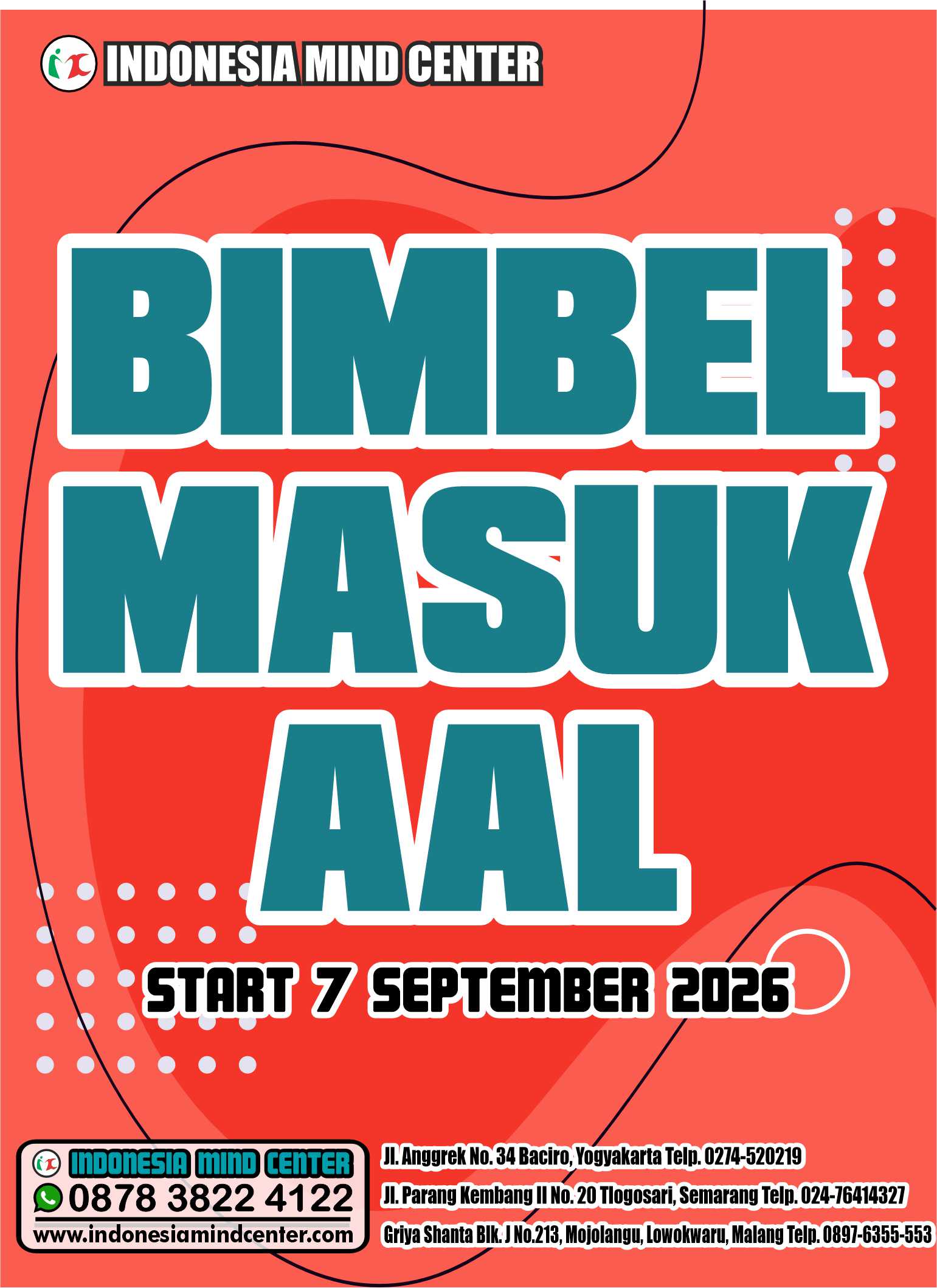 BIMBEL MASUK AAL START 7 SEPTEMBER 2026