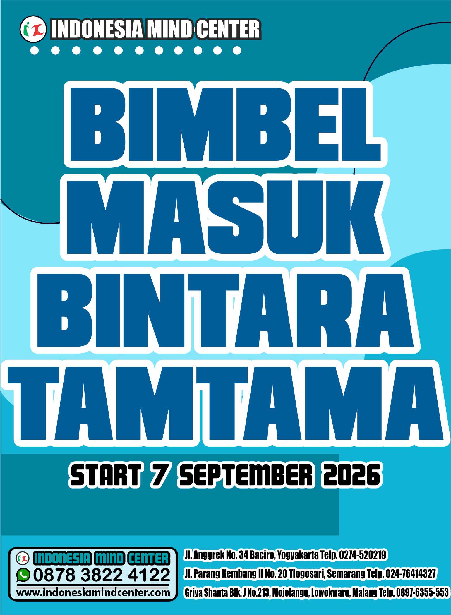 BIMBEL MASUK BINTARA TAMTAMA START 7 SEPTEMBER 2026