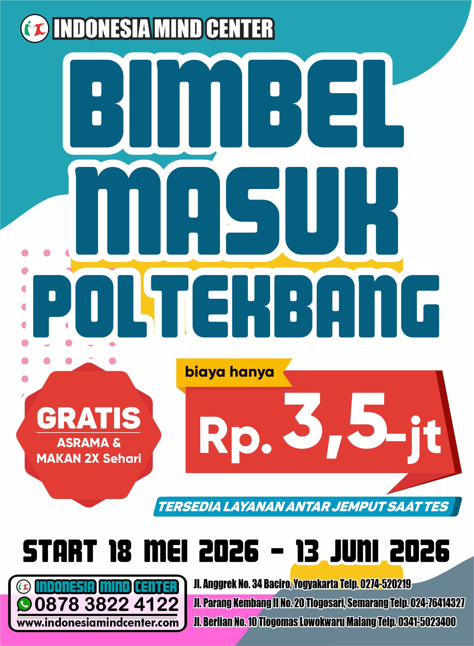 BIMBEL MASUK POLTEKBANG START 18 MEI 2026
