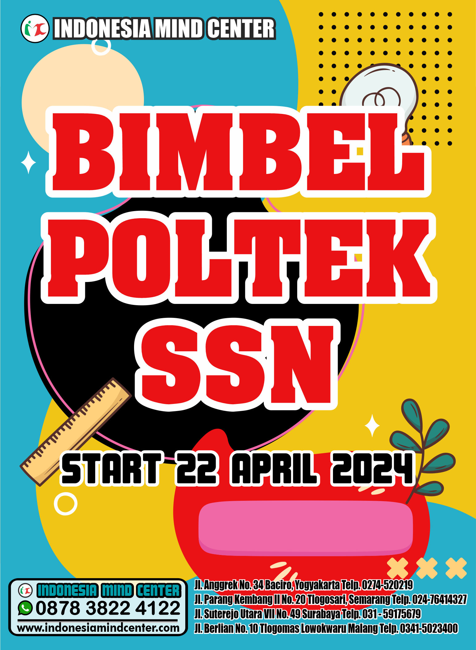 BIMBEL POLTEK SSN START 22 APRIL 2024