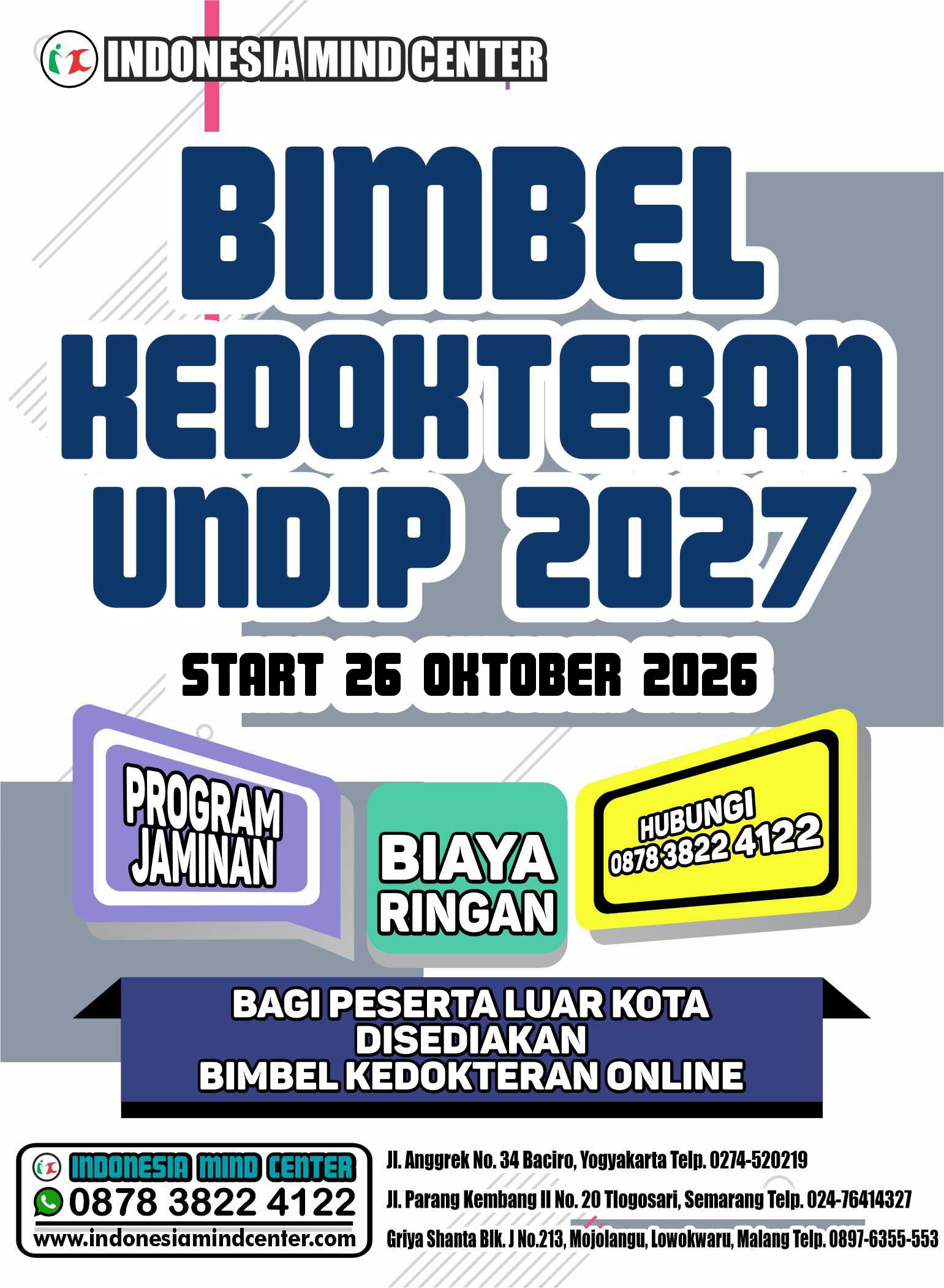 BIMBEL KEDOKTERAN UNDIP START 26 OKTOBER 2026