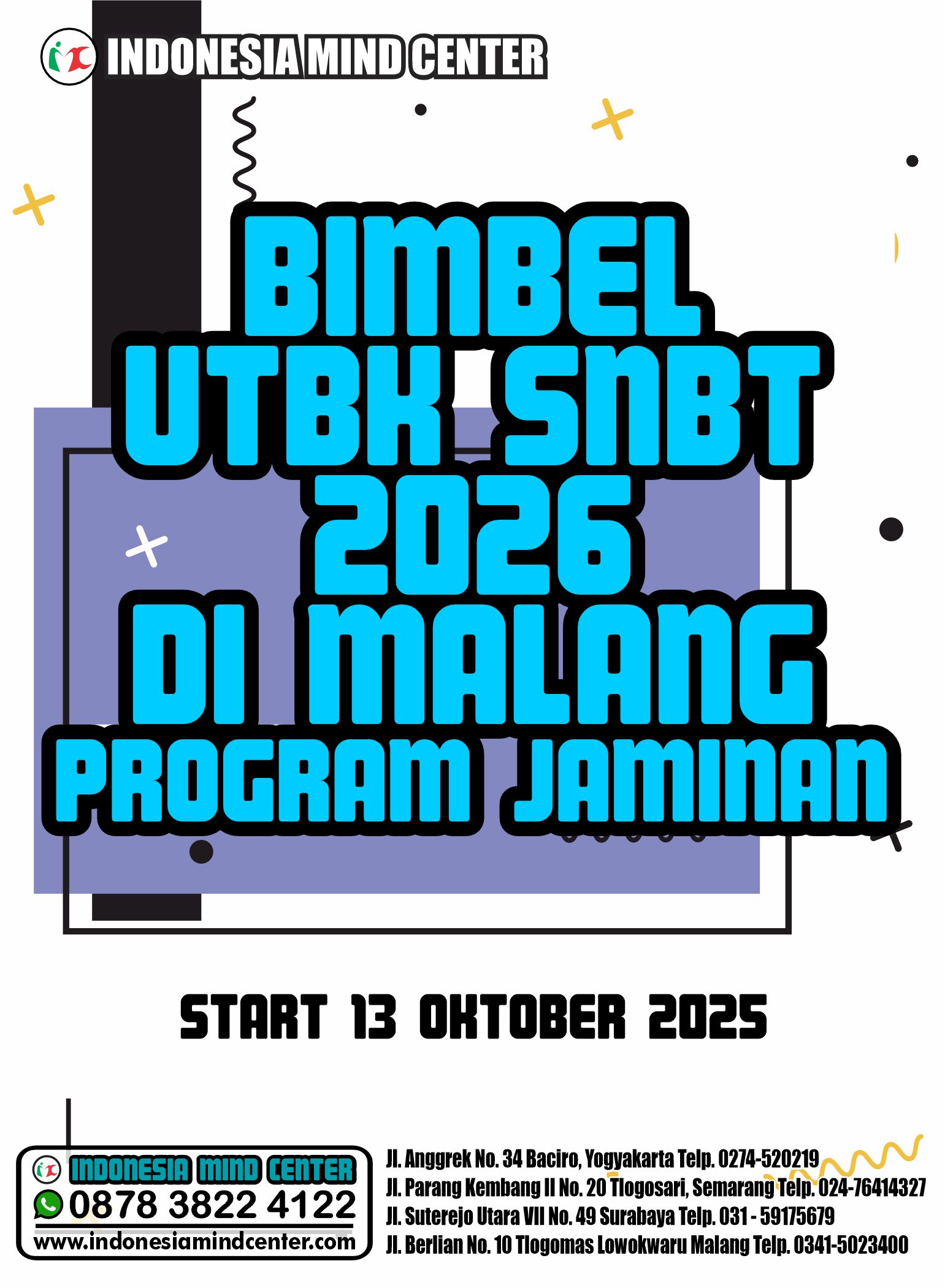 BIMBEL UTBK SNBT 2026 DI MALANG PROGRAM JAMINAN START 13 OKTOBER 2025