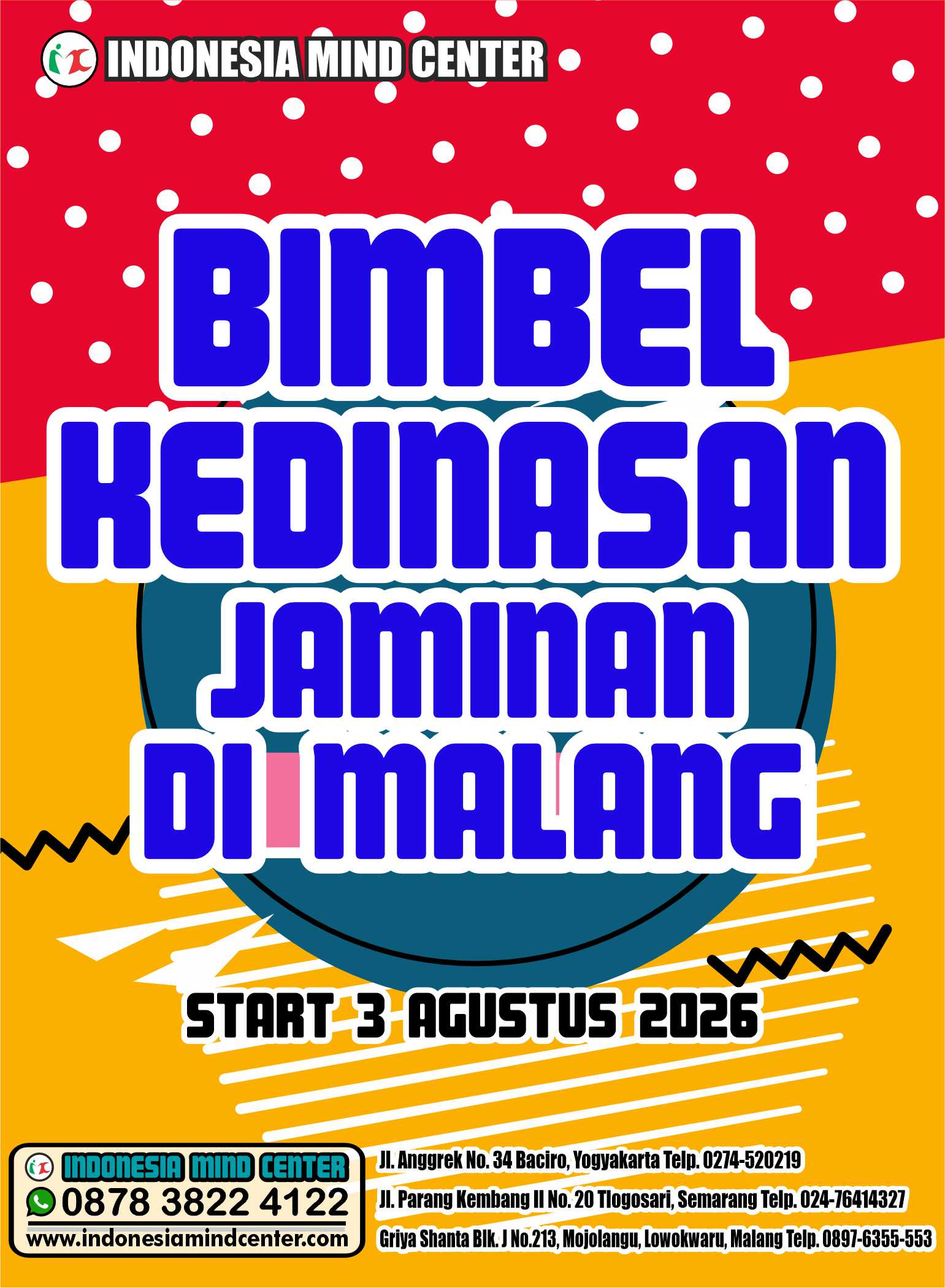 BIMBEL KEDINASAN JAMINAN 2026 DI MALANG START 3 AGUSTUS 2026