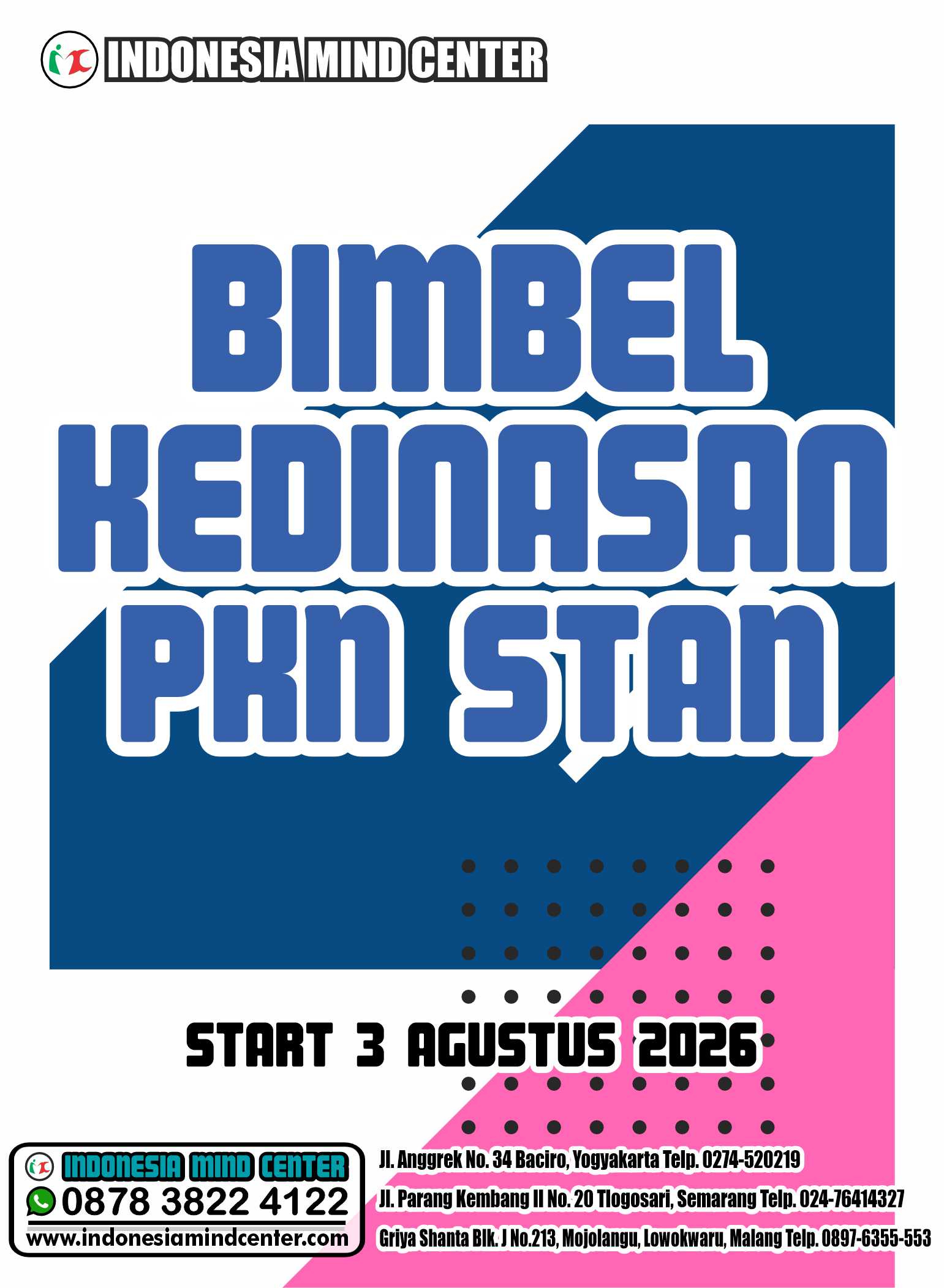 BIMBEL KEDINASAN PKN STAN 2026 START 3 AGUSTUS 2026