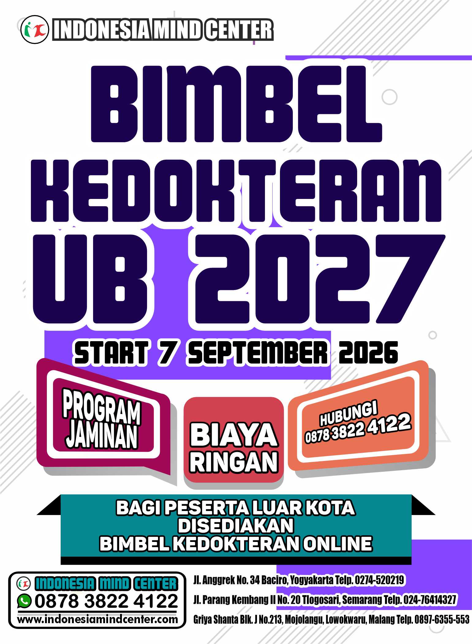 BIMBEL KEDOKTERAN UB START 7 SEPTEMBER 2026