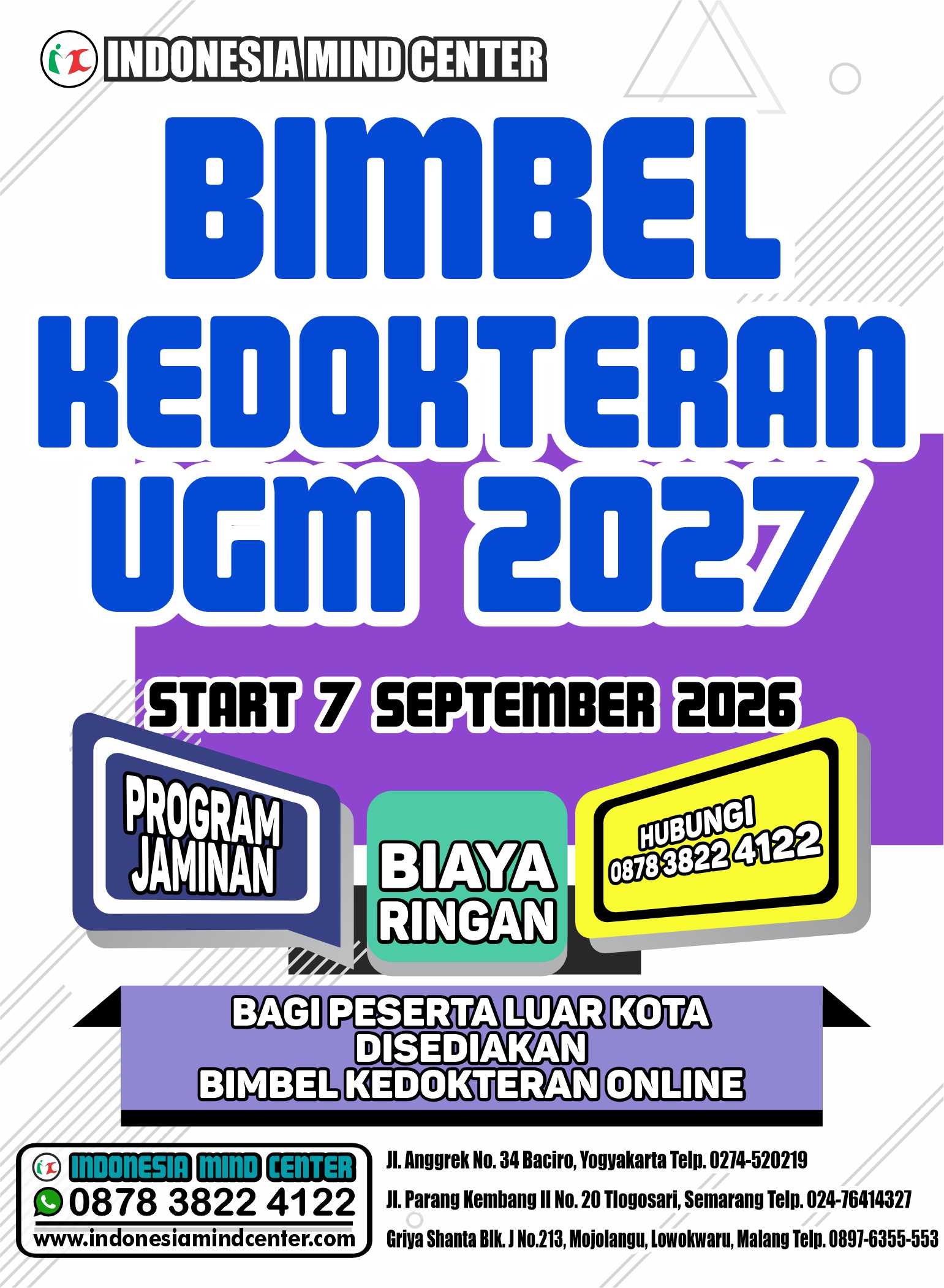 BIMBEL KEDOKTERAN UGM START 7 SEPTEMBER 2026