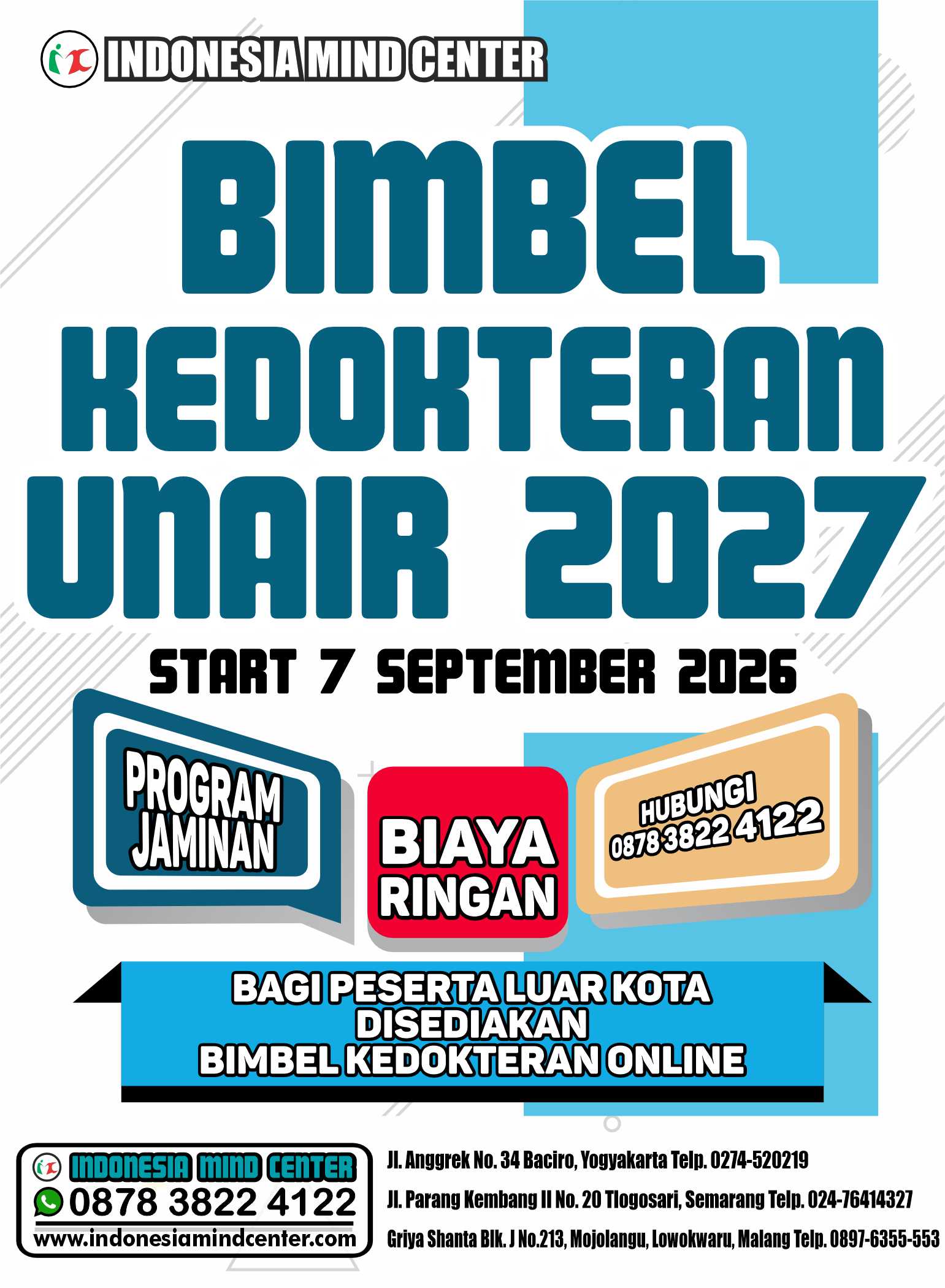 BIMBEL KEDOKTERAN UNAIR START 7 SEPTEMBER 2026