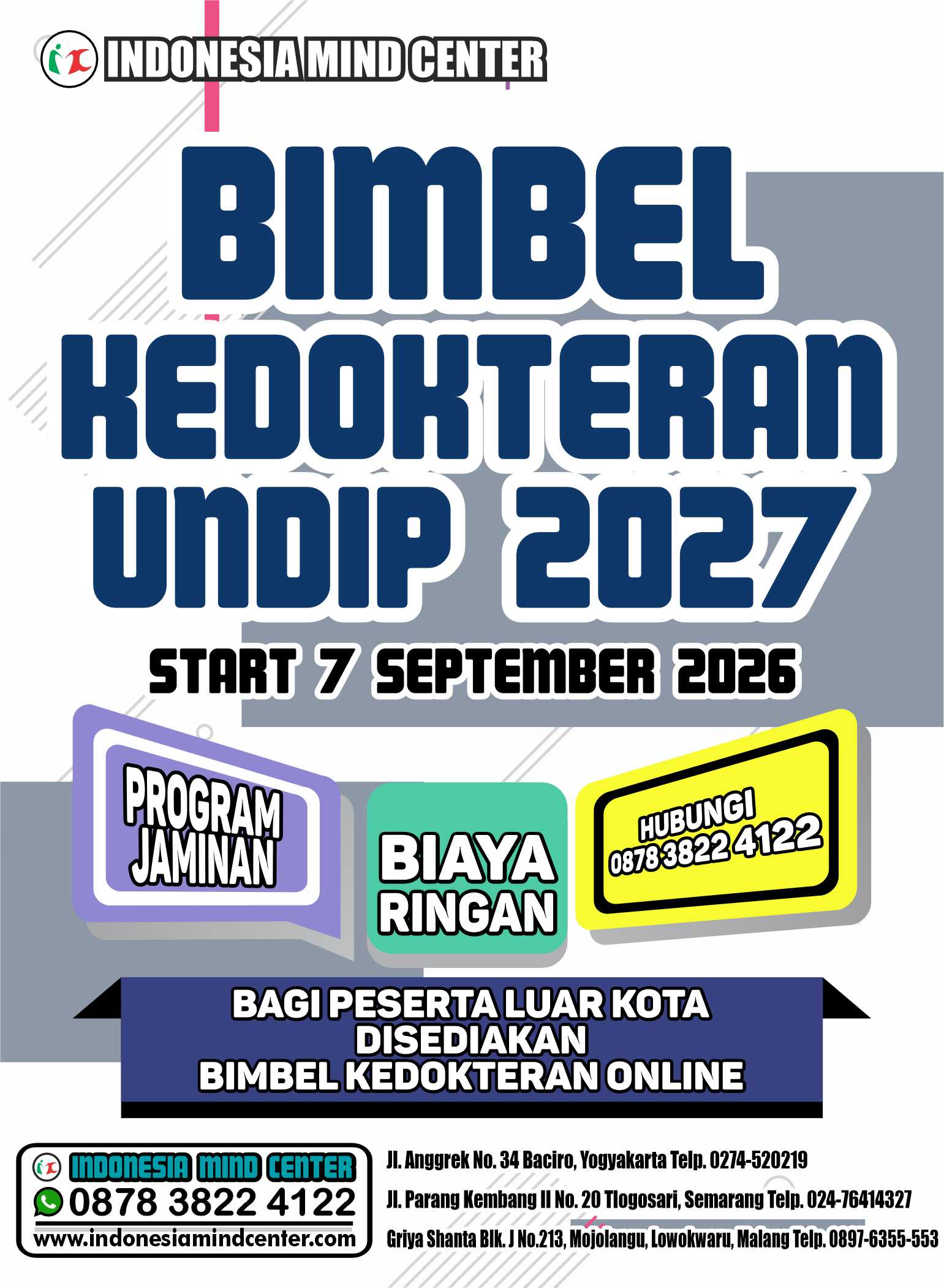 BIMBEL KEDOKTERAN UNDIP START 7 SEPTEMBER 2026