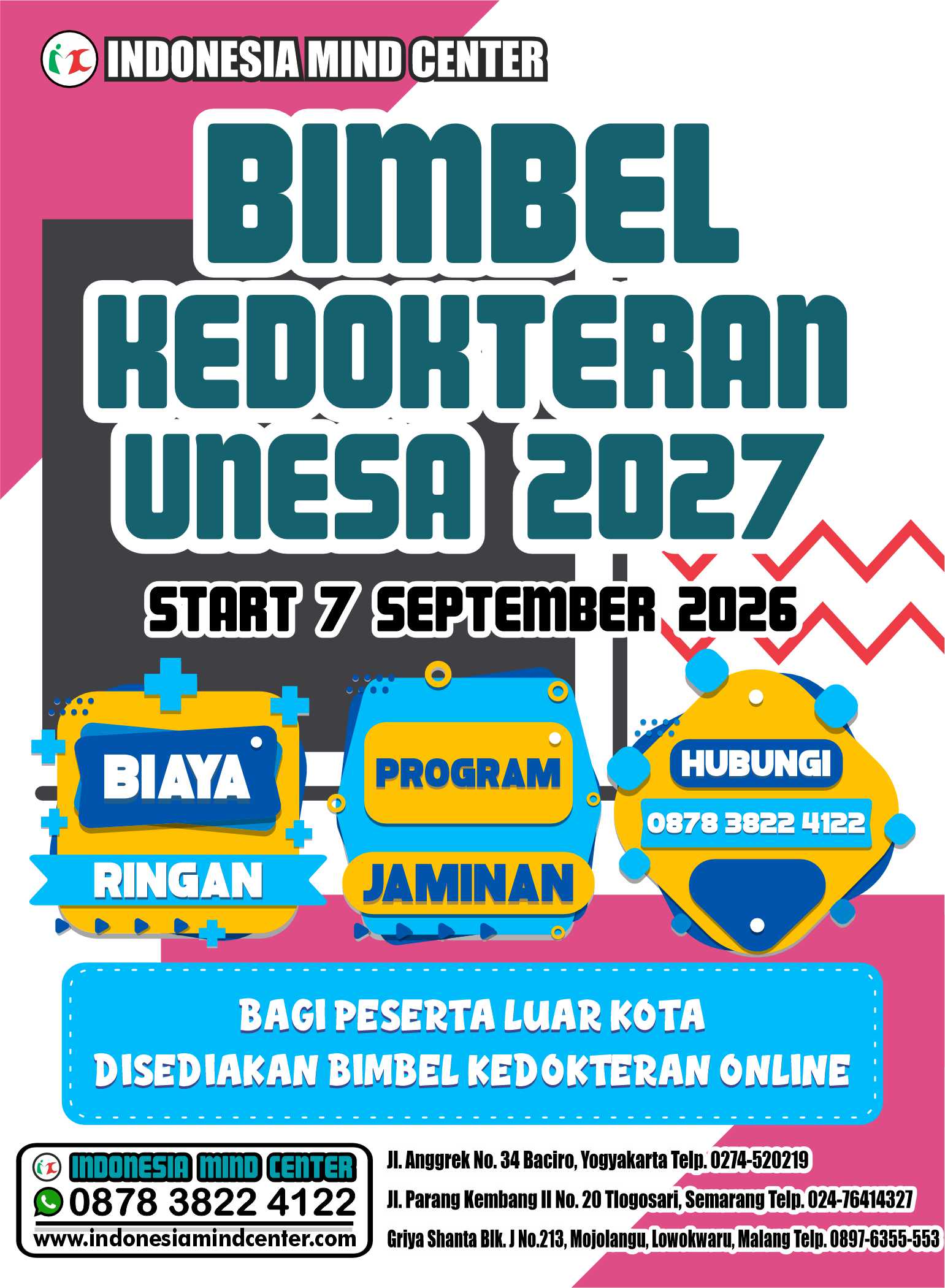 BIMBEL KEDOKTERAN UNESA START 7 SEPTEMBER 2026