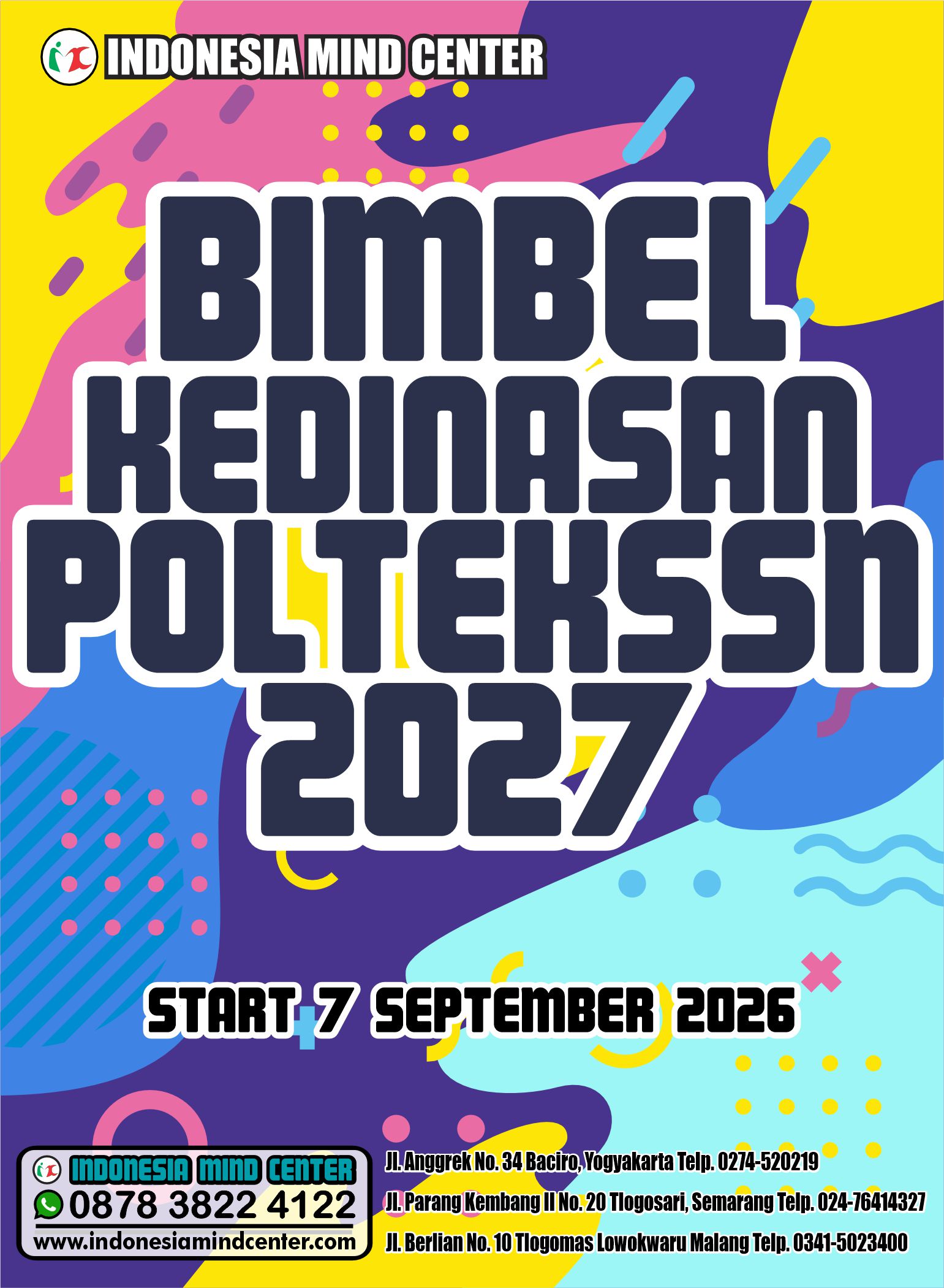 BIMBEL KEDINASAN POLTEKSSN 2027 START 7 SEPTEMBER 2026