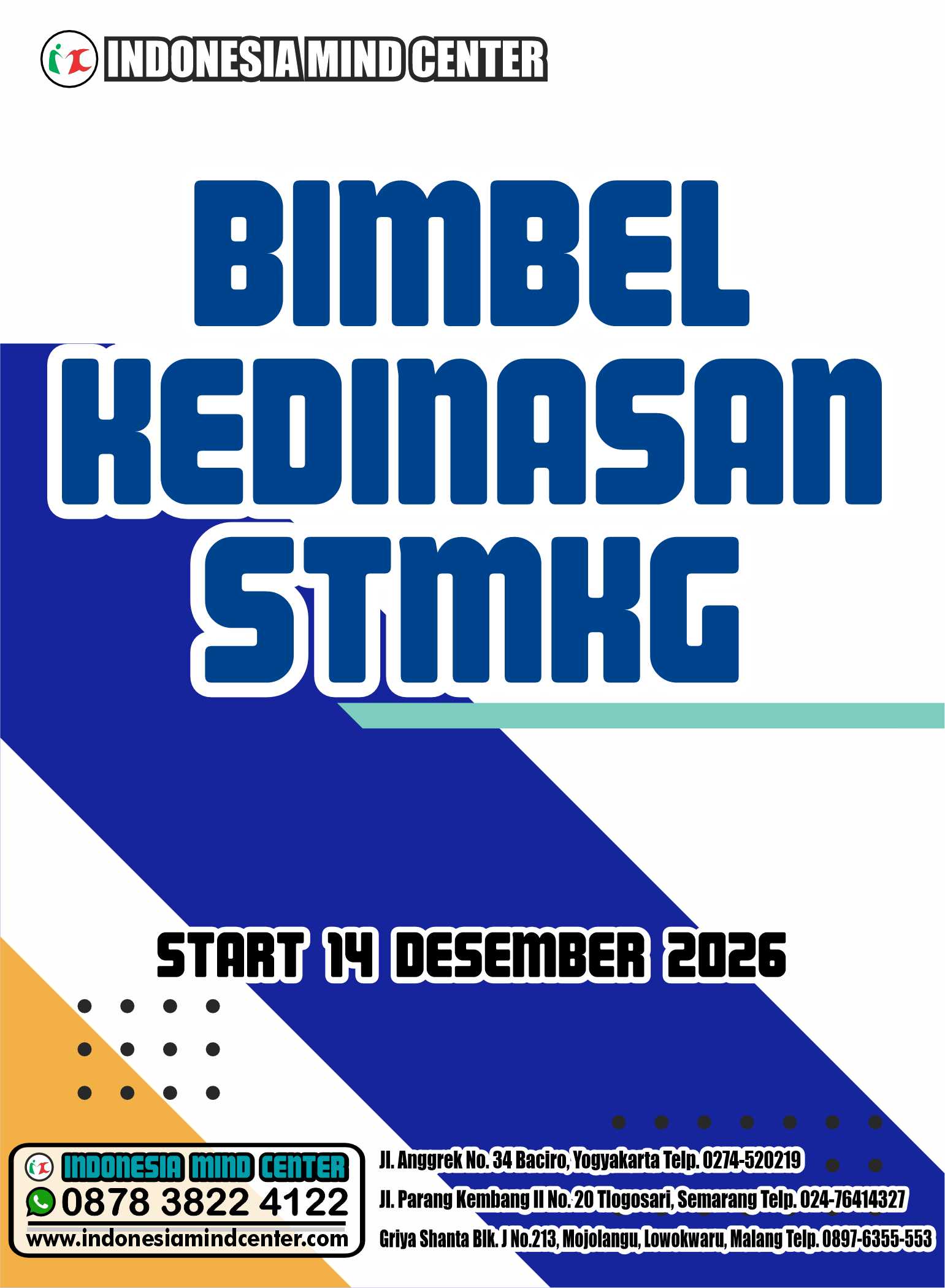 BIMBEL KEDINASAN STMKG 2026 START 14 DESEMBER 2026