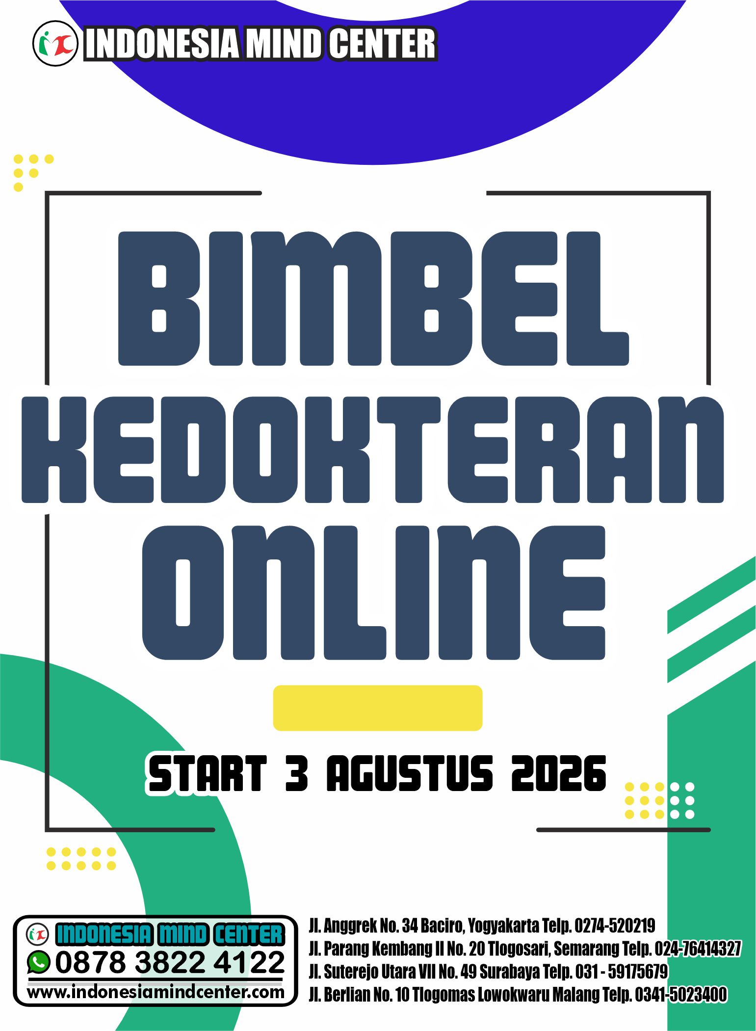 BIMBEL KEDOKTERAN ONLINE START 3 AGUST 2026