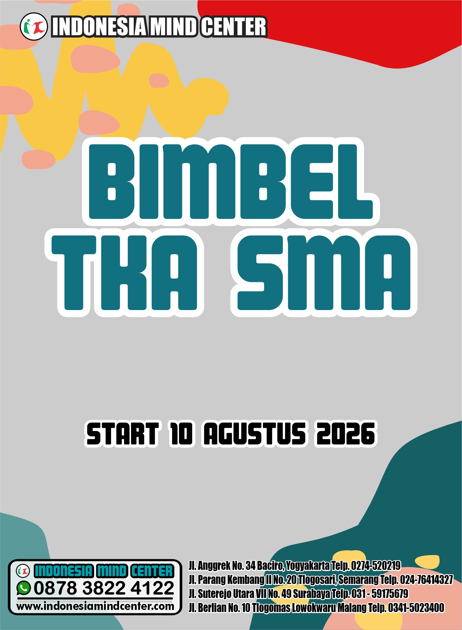 BIMBEL TKA SMA START 10 AGUSTUS 2026