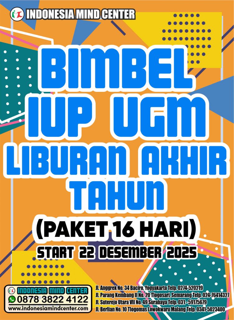 BIMBEL IUP UGM LIBURAN AKHIR TAHUN (PAKET 16 HARI) START 22 DESEMBER 2025